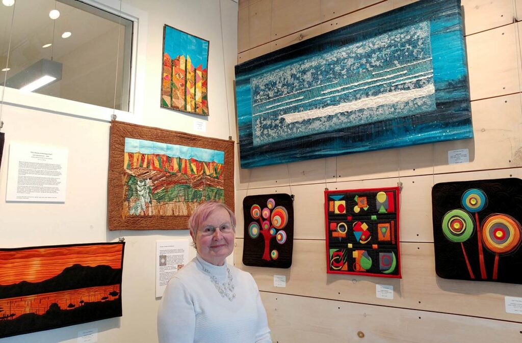 Scapes, Scopes and Abstracts gallery in Guelph Quilts Exibition. Joan