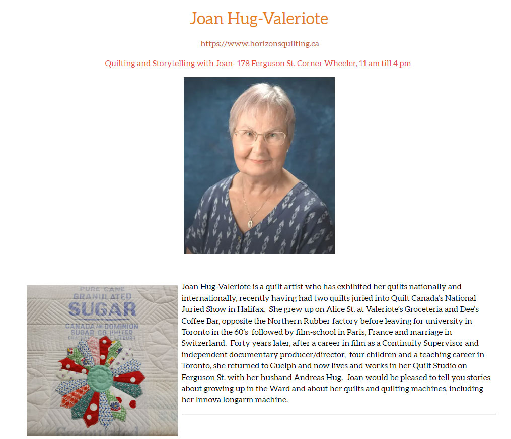 Quilt Artist Joan Hug-Valeriote
